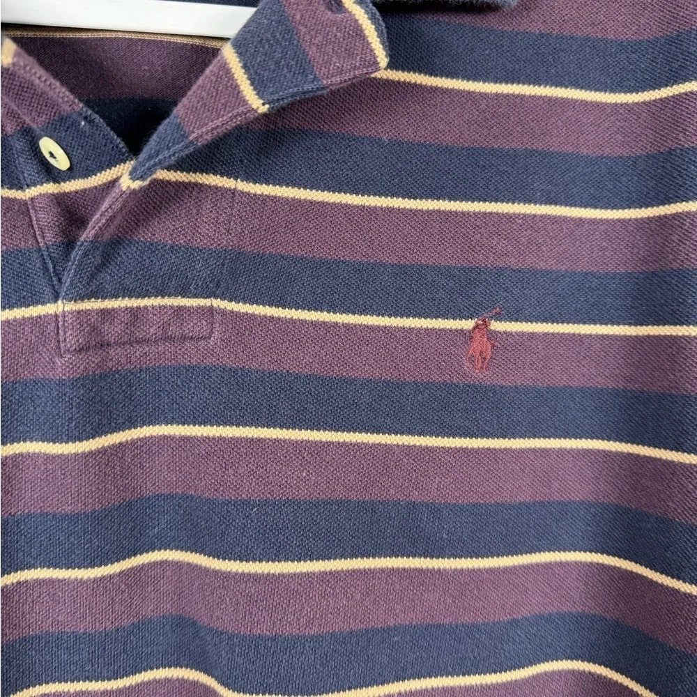 Polo by Ralph Lauren Vintage Navy, Yellow & Burgundy Striped L